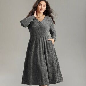 BloomChic Charcoal Long Sleeve Dress